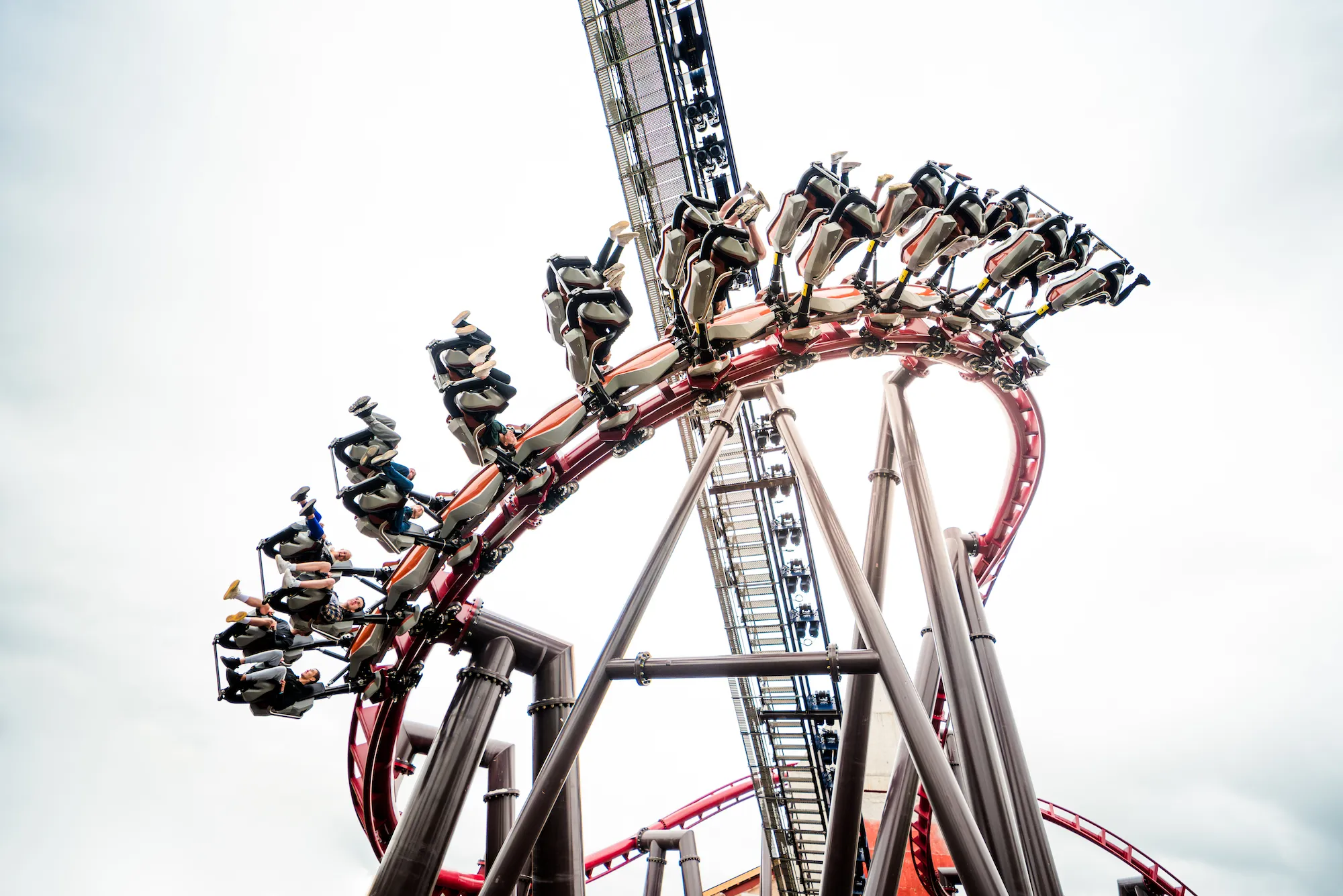 close up of cu chulainn rollercoaster at emerald park